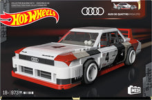 Load image into Gallery viewer, MEGA BLOKS - Hot Wheels Audi 90 Quattro IMSA GTO, Includes 1 Collectible Diecast Car, 973 Piece Collectible Building Toy Set