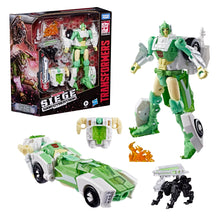 Load image into Gallery viewer, Transformers Generations War for Cybertron: Siege Deluxe Class WFC-S15 Autobot Greenlight with Dazzlestrike Maple and Mangoes
