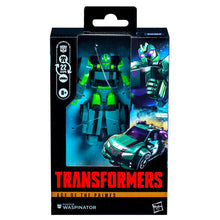 Load image into Gallery viewer, Transformers Generations Age of the Primes Deluxe Animated Universe Fugitive Waspinator Maple and Mangoes