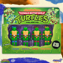 Load image into Gallery viewer, Teenage Mutant Ninja Turtles Mutagen Ooze Glow-in-the-Dark 3 3/4-Inch ReAction+ Figures 4-Pack (Pre-order)