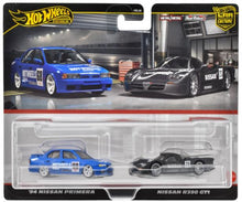 Load image into Gallery viewer, Hot Wheels Premium 2 Pack Nissan R390 GT1 / '94 Nissan Primera Maple and Mangoes