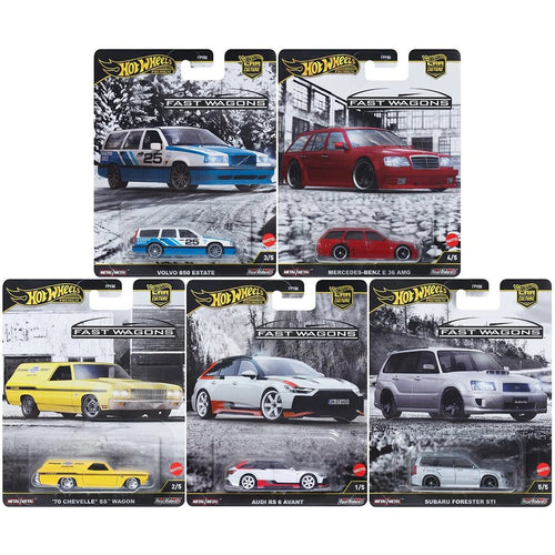 Hot Wheels Car Culture 2025 Mix 4 Fast Wagons Vehicle Case of 5 Maple and Mangoes