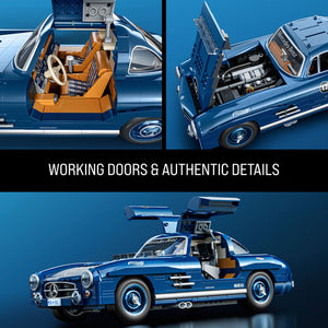 Mattel Brick Shop - Hot Wheels Premium Series Mercedes-Benz 300Sl, Includes 1 Collectible Diecast Car, 1600 Piece Collectible Building Toy Set Maple and Mangoes