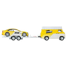Load image into Gallery viewer, Hot Legends Tour Team Transport Hauler &amp; Toy Car, 2-Pack of Premium 1:64 Scale Vehicles Maple and Mangoes
