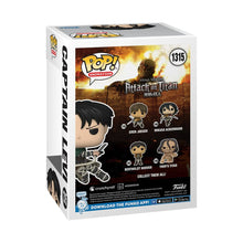 Load image into Gallery viewer, Attack on Titan Captain Levi Ackerman Pop! Vinyl Figure #1315 - AAA Anime Exclusive Maple and Mangoes
