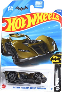 Hot Wheels Batman Arkham Asylum Batmobile toy car in packaging