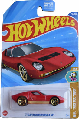Hot Wheels '71 Lamborghini Miura SV, '70s vs '90s 6/10 [red] 78/250 Maple and Mangoes