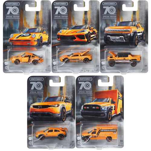 Matchbox 70th Anniversary Moving Parts Vehicles Set of 5 Maple and Mangoes