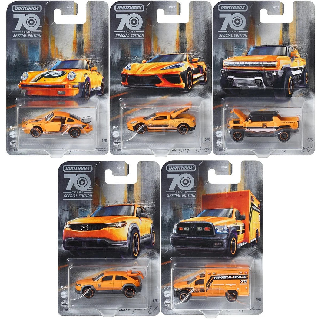 Matchbox 70th Anniversary Moving Parts Vehicles Set of 5 Maple and Mangoes