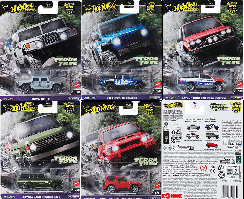 Hot Wheels Car Culture 2024 Mix 3 Vehicle Terra Trek Set of 5 Maple and Mangoes