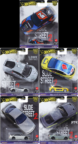 Hot Wheels Car Culture 2024 - Slide Street 2 - Mix 2 Set of 5 Maple and Mangoes