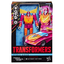 Load image into Gallery viewer, Transformers Studio Series MTMTE Collection The Transformers: The Movie Voyager Class Autobot Hot Rod Maple and Mangoes
