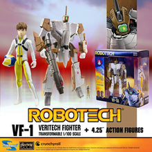 Load image into Gallery viewer, Robotech Figures - 1/100 Scale Veritech Fighter Transformable w/ 4.25" Pilot Assortment Maple and Mangoes
