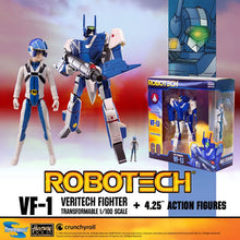 Load image into Gallery viewer, Robotech Figures - 1/100 Scale Veritech Fighter Transformable w/ 4.25" Pilot Assortment Maple and Mangoes
