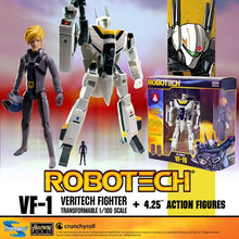 Load image into Gallery viewer, Robotech Figures - 1/100 Scale Veritech Fighter Transformable w/ 4.25" Pilot Assortment Maple and Mangoes
