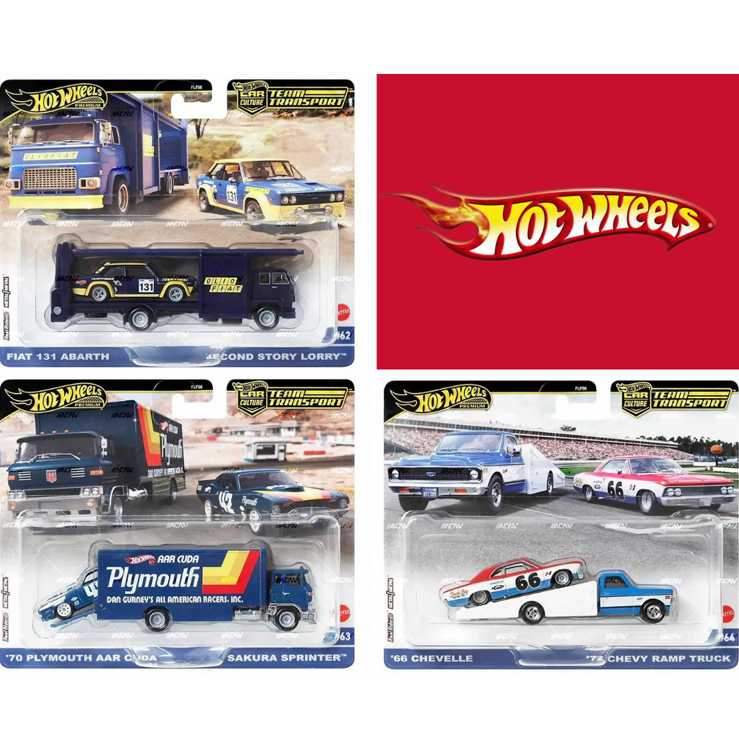 Hot Wheels Team Transport 2024 Mix 1 Vehicle Case of 3 Maple and Mangoes