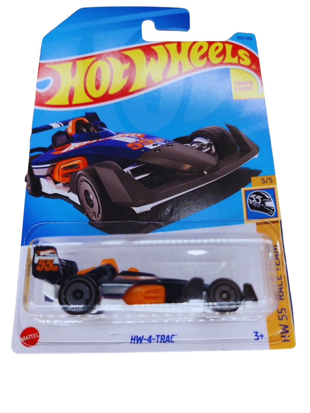 Hot Wheels HW-4-Trac Blue 2023 HW 55 Race Team 5/5 Maple and Mangoes
