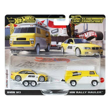 Load image into Gallery viewer, Hot Legends Tour Team Transport Hauler &amp; Toy Car, 2-Pack of Premium 1:64 Scale Vehicles Maple and Mangoes
