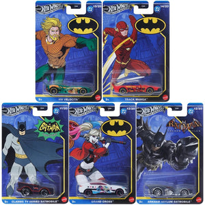 Hot Wheels Batman Themed 2025 Mix 3 Vehicle Set of 5 Maple and Mangoes