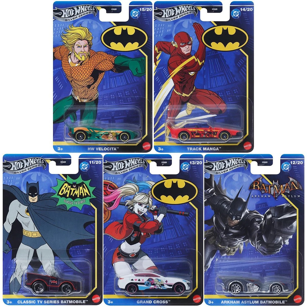 Hot Wheels Batman Themed 2025 Mix 3 Vehicle Set of 5 Maple and Mangoes