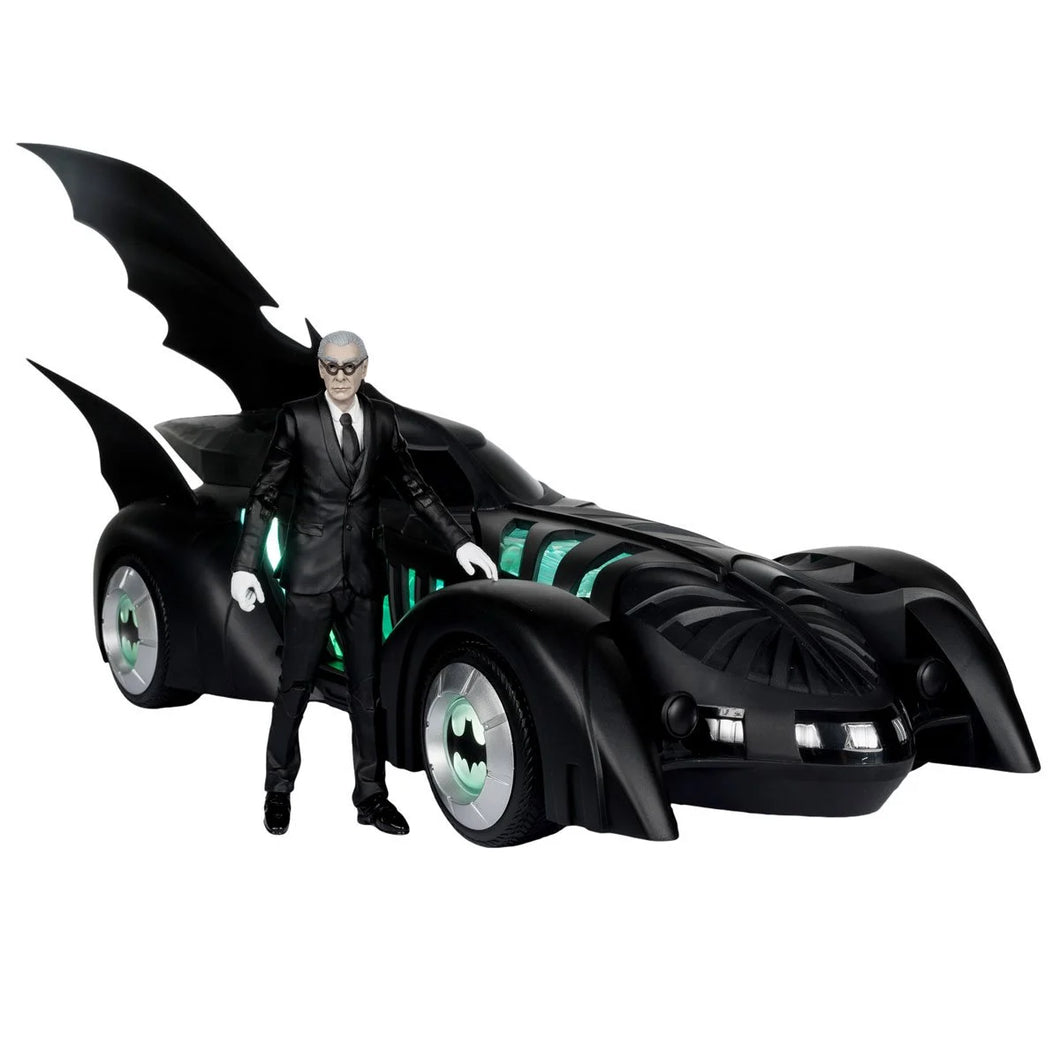 DC Multiverse Batman Forever Batmobile Vehicle and Alfred Pennyworth 7-Inch Scale Action Figure Maple and Mangoes