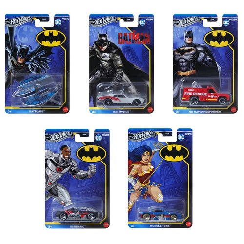 Hot Wheels Batman Themed 2025 Mix 2 Vehicle Case of 5 Maple and Mangoes