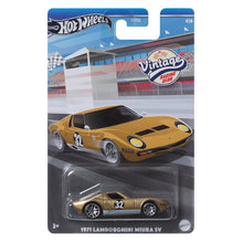 Load image into Gallery viewer, Hot Wheels Vintage Racing 2024 Mix 1 Vehicle &#39;71 Lamborghini Miura SV Maple and Mangoes
