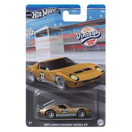 Hot Wheels Vintage Racing 2024 Mix 1 Vehicle '71 Lamborghini Miura SV Maple and Mangoes