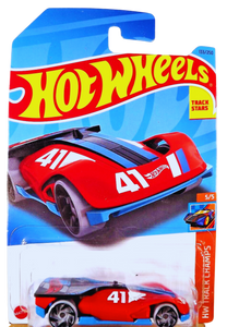 2023 Hot Wheels #133 HW Track Champs 5/5 ROLLIN' SOLO Red-Blue w/Black RA Spokes Maple and Mangoes