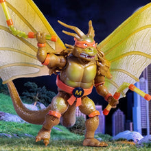 Load image into Gallery viewer, Teenage Mutant Ninja Turtles x Godzilla Wave 1 Action Figure Michelangelo/King Ghidorah Maple and Mangoes
