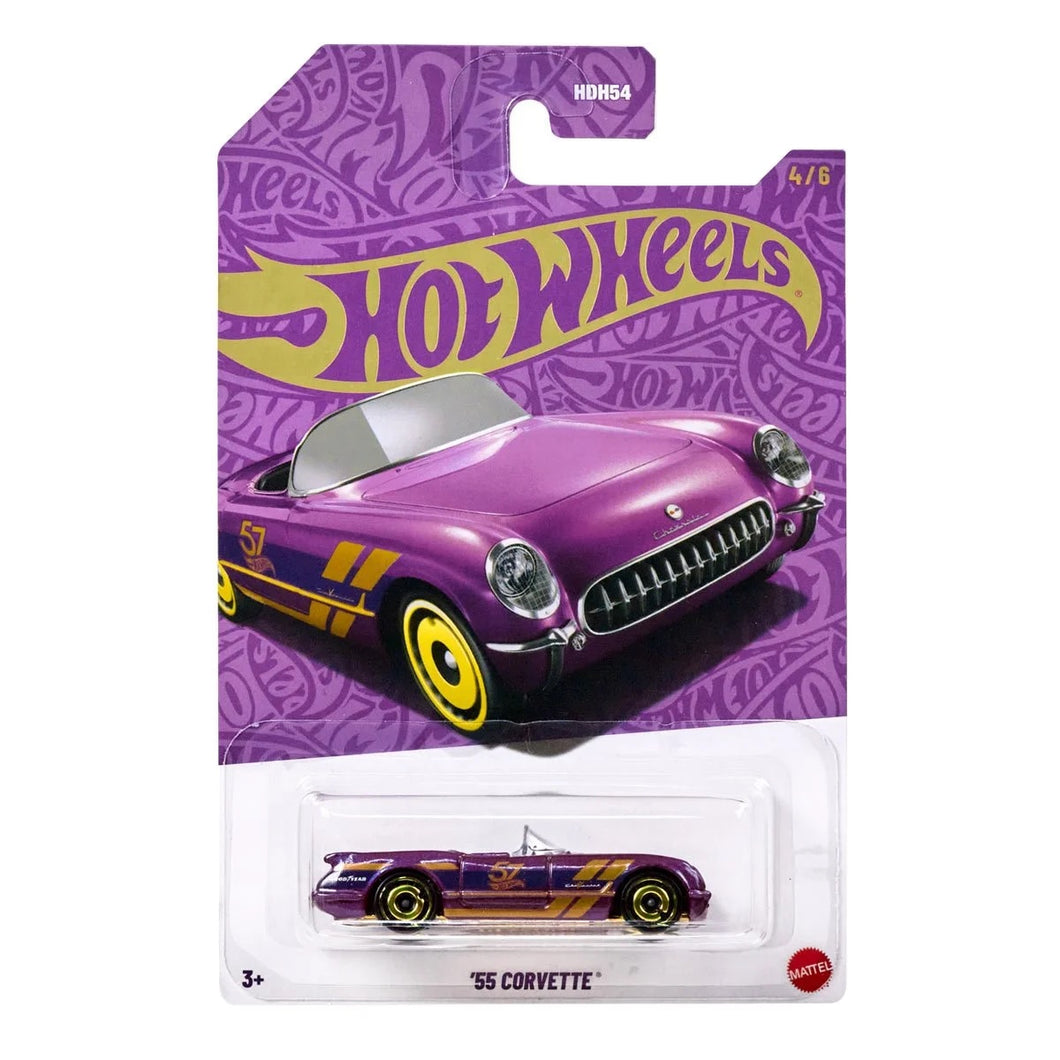 Hot Wheels Pearl and Chrome 2024 Vehicle Mix 1 1955 Corvette