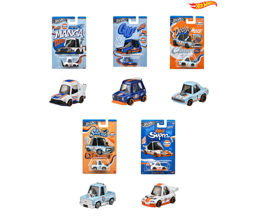 Hot Wheels Theme Automotive Assortment - Noppo Gulf Racing Set of 5 Maple and Mangoes