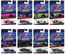 Load image into Gallery viewer, Hot Wheels Neon Speeders Assorted - Neon Racing Set of 8 Maple and Mangoes

