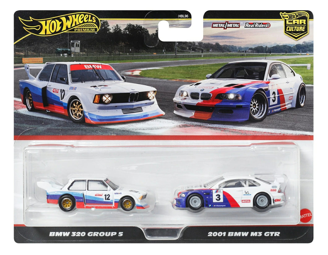 Hot Wheels Premium 2 Pack Bmw 320 Group 5 / 2001 Bmw M3 Gtr Maple and Mangoes