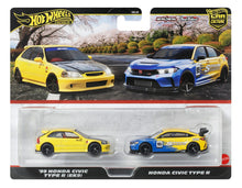 Load image into Gallery viewer, Hot Wheels Premium 2 Pack 99 Honda Civic Type R (Ek9) / Honda Civic Type R Maple and Mangoes
