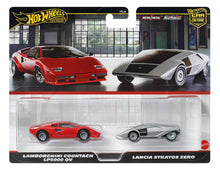 Load image into Gallery viewer, Hot Wheels Premium 2 Pack Lamborghini Countach Lp5000 Qv / Lancia Stratos Zero Maple and Mangoes
