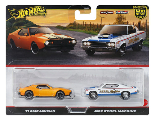 Hot Wheels Premium 2 Pack '71 Amc Javelin / Amc Rebel Machine Maple and Mangoes