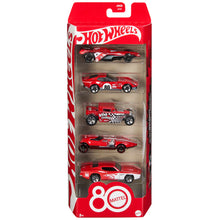 Load image into Gallery viewer, Hot Wheels Mattel 80Th Anniversary 5 Pack Maple and Mangoes
