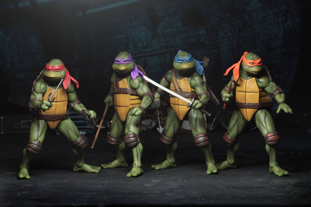 Teenage Mutant Ninja Turtles Movie 1990 1:4 Scale Action Figure Set of 4 Maple and Mangoes