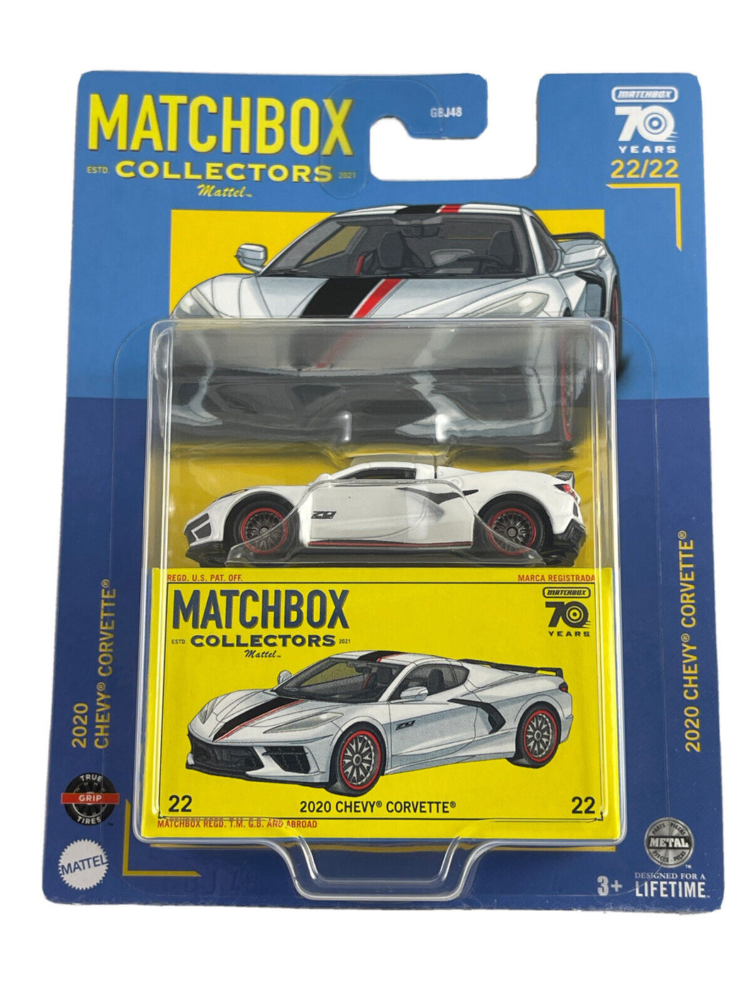 Matchbox Collectors 2023 MBX 70 Years 22/22 White 2020 Chevy Corvette Maple and Mangoes