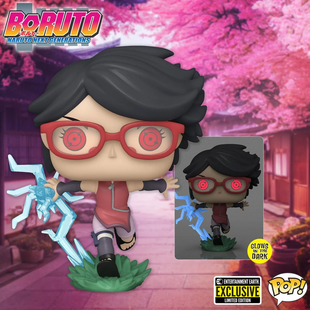 Boruto Sarada with Sharingan Glow-in-the-Dark Pop! Vinyl Figure - Entertainment Earth Exclusive Maple and Mangoes