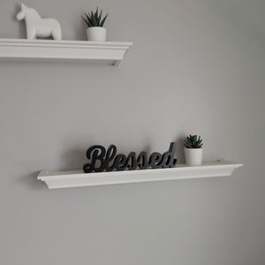 Blessed Wood Word Art Home Decor Sign 11" Tabletop or for Wall Hanging